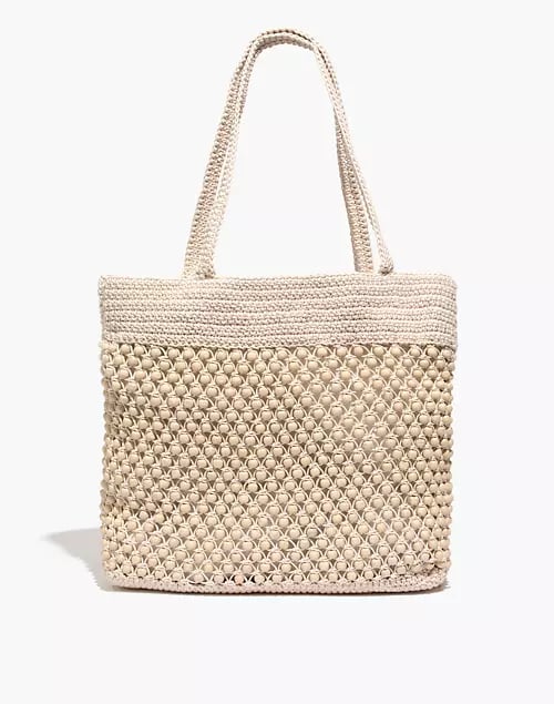 Beaded Crochet Tote Bag