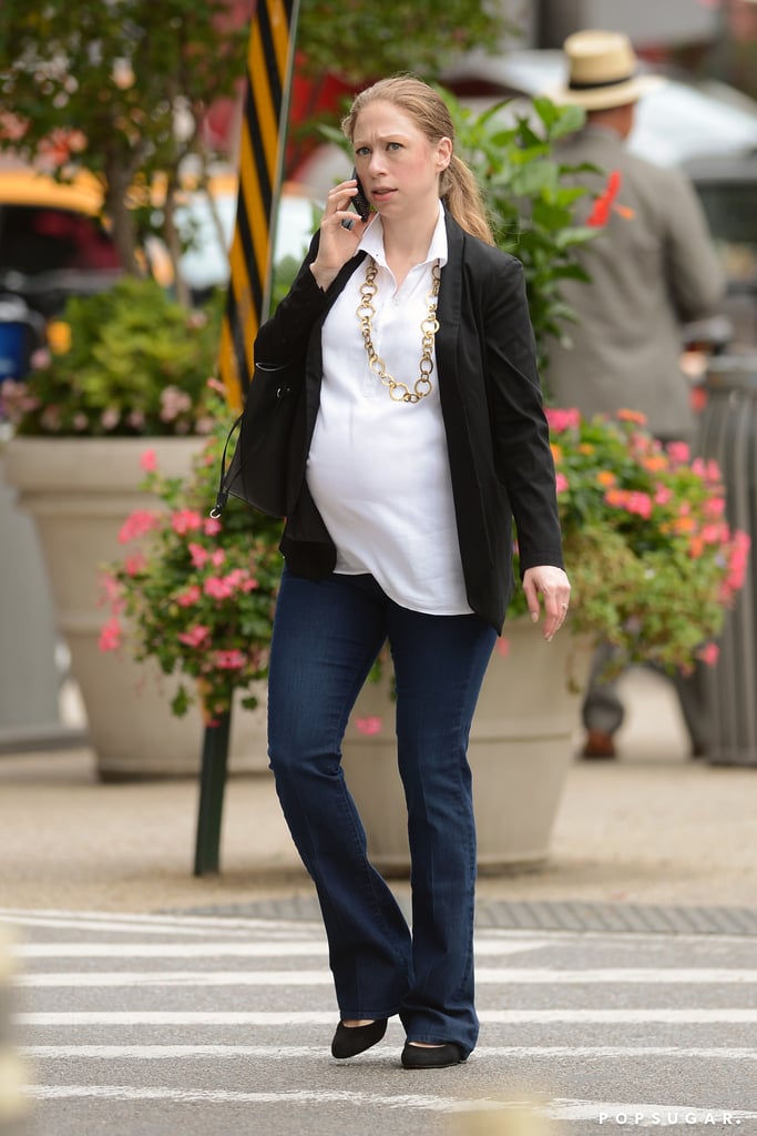 Chelsea Clinton walked around the streets of NYC on Tuesday.