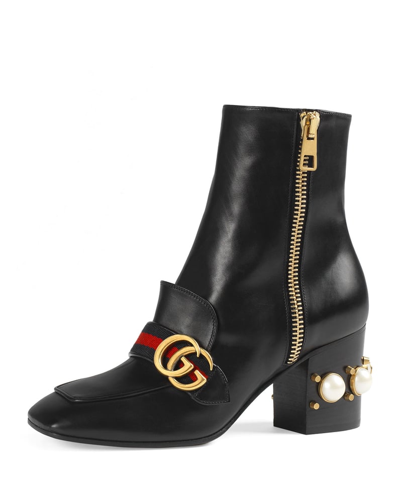 Gucci Peyton Pearly-Heel Ankle Boot