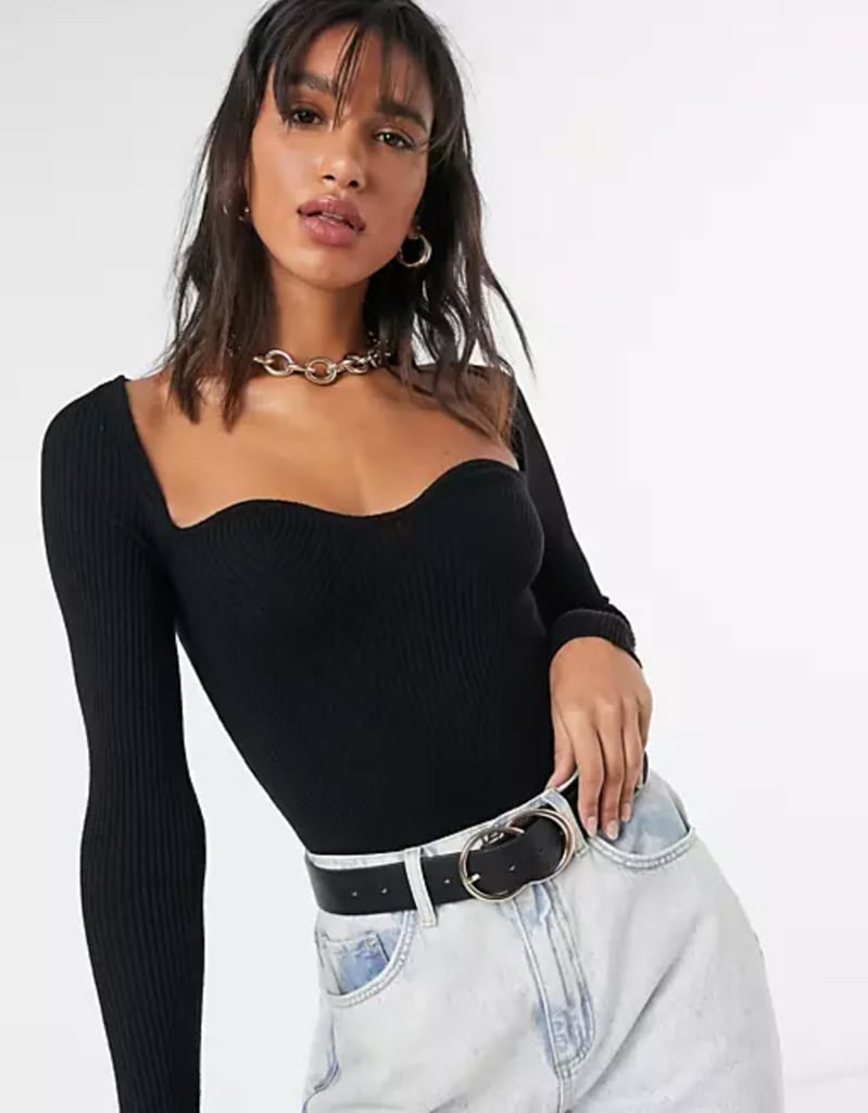 ASOS DESIGN Jumper with Sweetheart Neckline