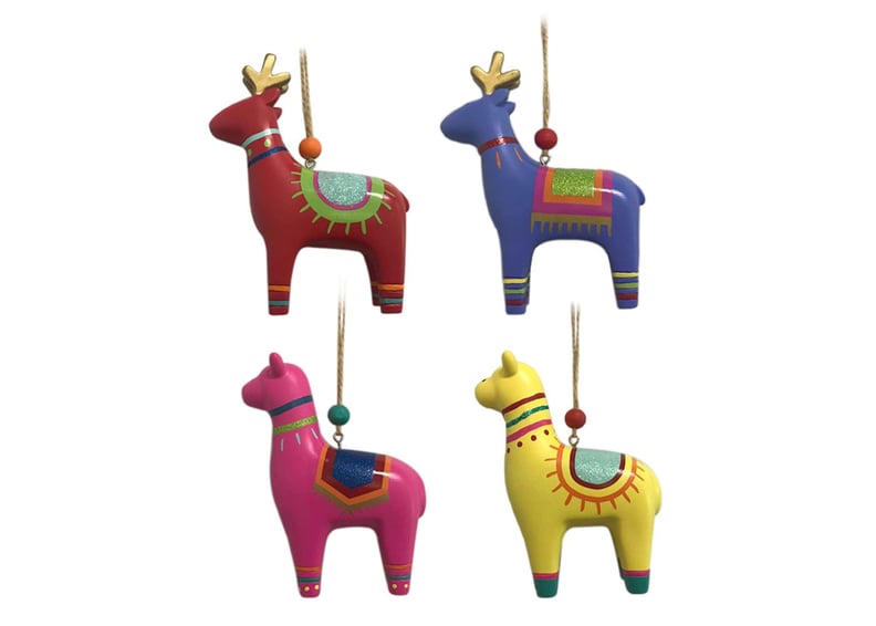 Jingle City Wood Reindeer/Llama Ornament Set