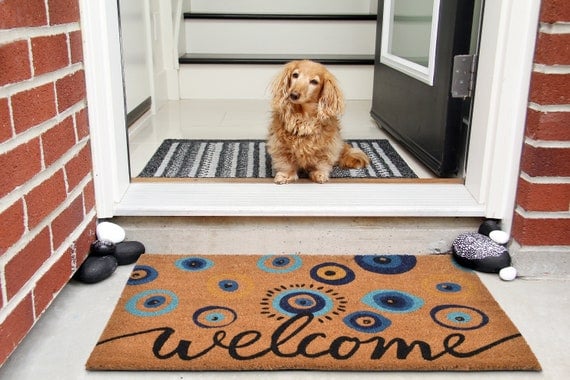 Mulberry and Olive Evil Eye Door Mat