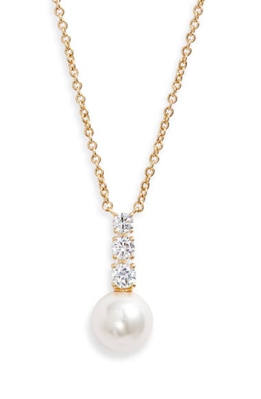 Camila Cubic Zirconia and Imitation Pearl Pendant Necklace