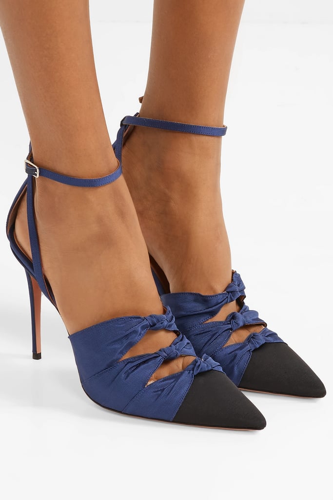 Aquazzura Mondaine Two-Tone Knotted Faille Pumps