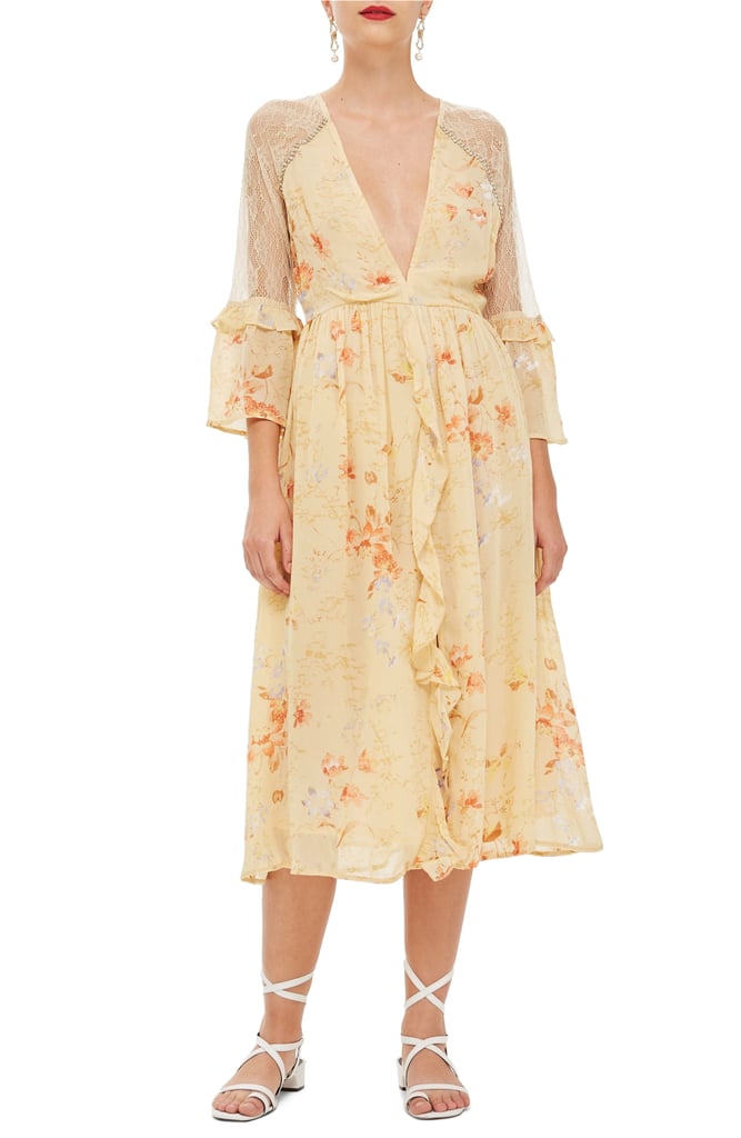 Topshop Lace Meadow Midi Dress