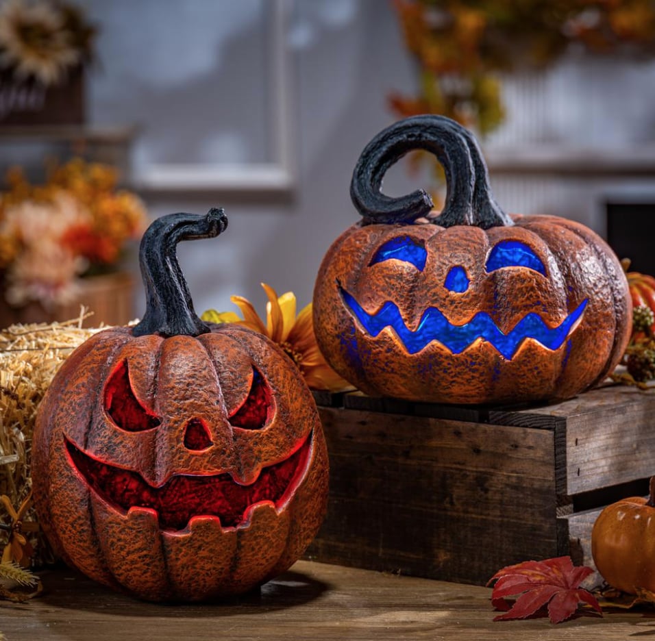 Delightfully Spooky Lighted Halloween Jack-O-Lanterns