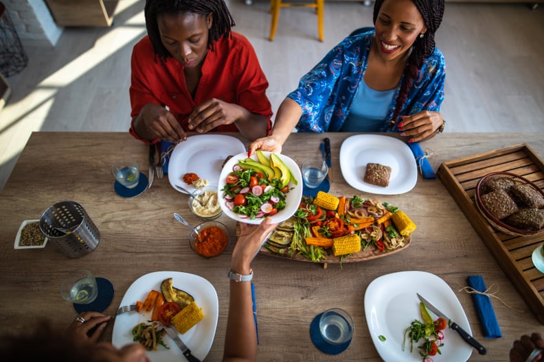 black people eating healthy food