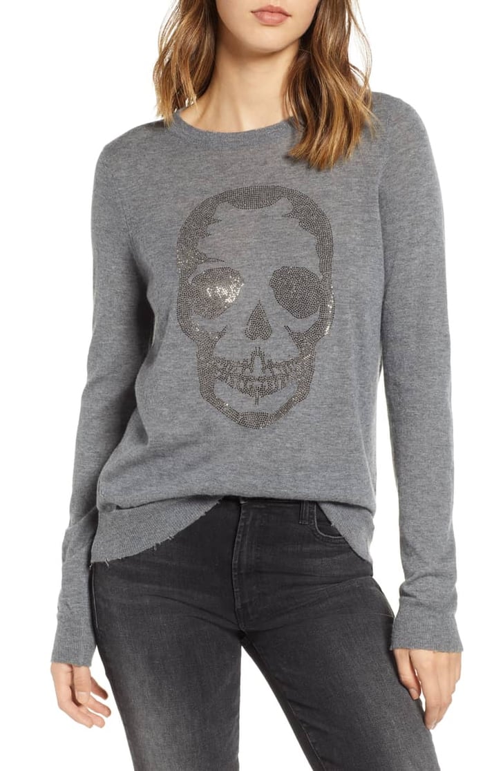 Zadig & Voltaire Miss Bis Skull Cashmere Tee | Best Crewneck Sweaters ...