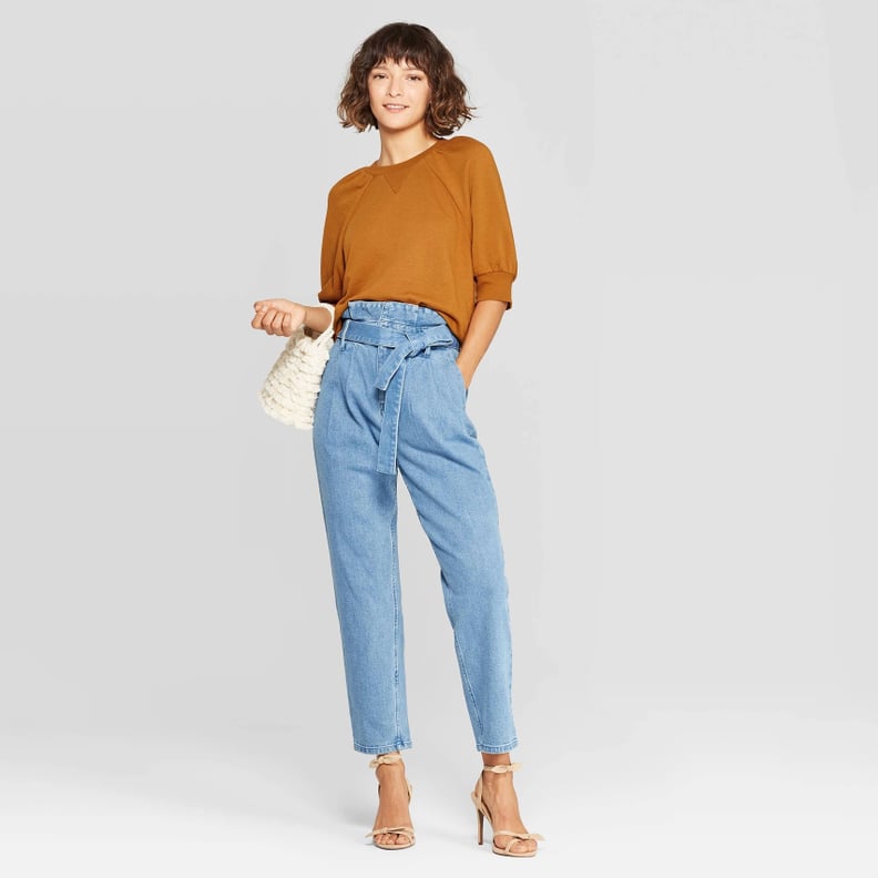 Who What Wear Mid-Rise Straight Leg Paperbag Pants