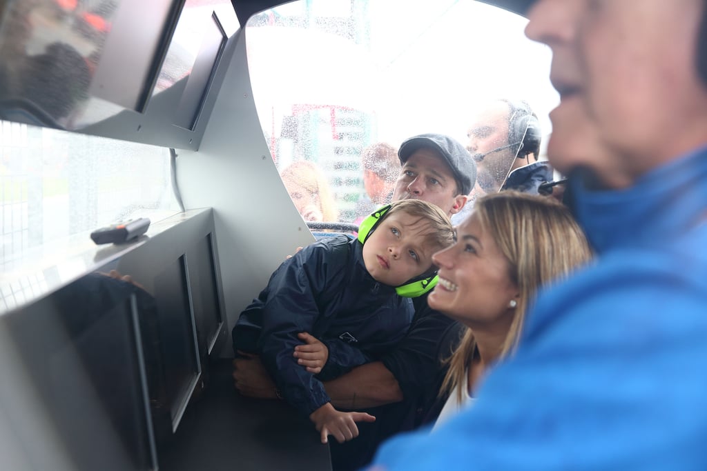 Brad Pitt and Knox at British Grand Prix 2015 Pictures