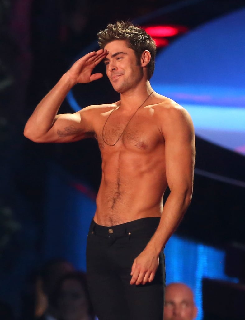 In April 2014 Zac Hit The Stage To Accept His Mtv Movie Award For Zac Efron Shirtless 