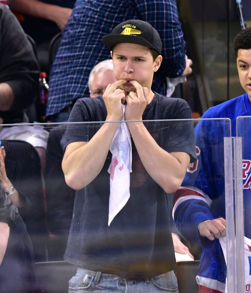 Ansel Elgort at Capitals vs. Rangers Hockey Game | Pictures