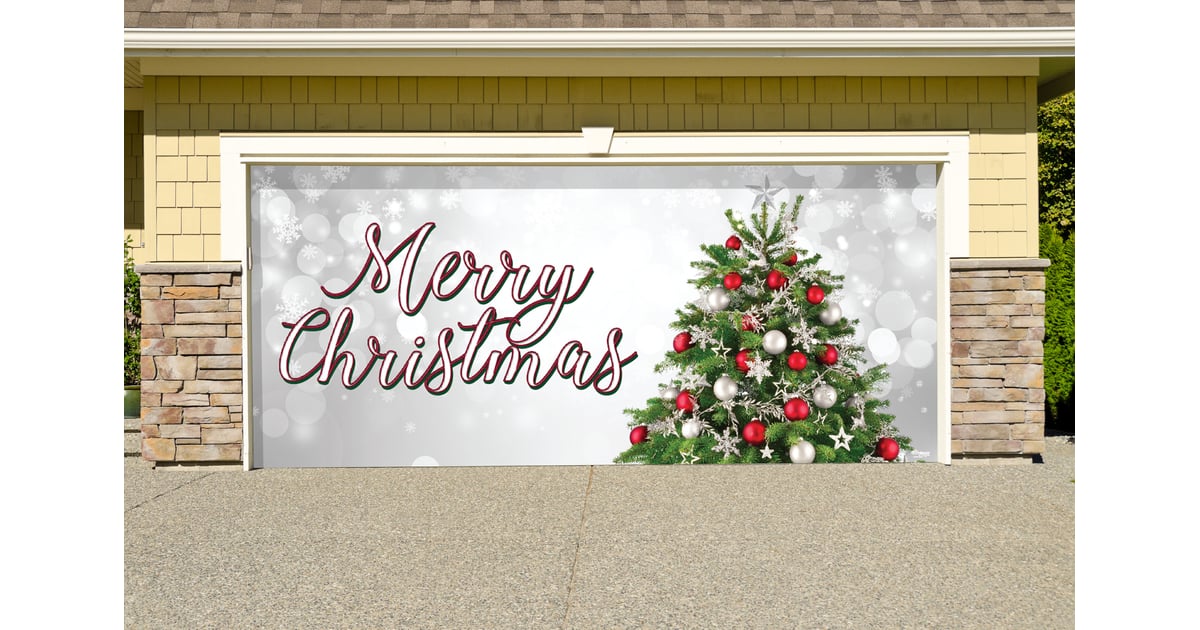 Merry Christmas Tree Garage Door Mural Garage Christmas Banner s