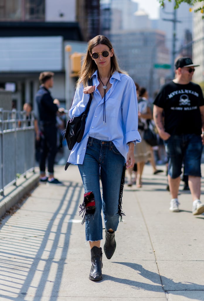 A Bolo Tie, Black Booties, and Creative Tucking Tricks Will Work Wonders