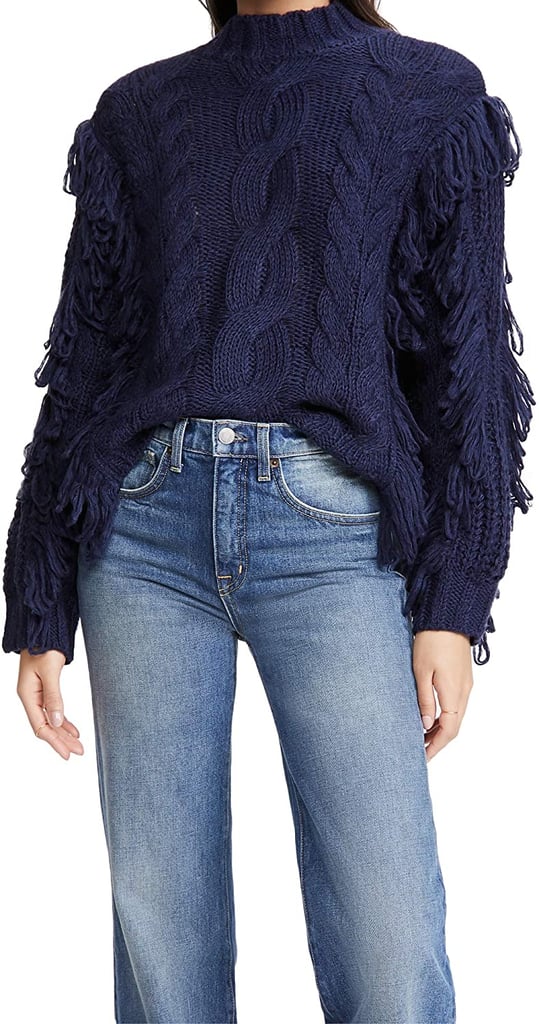 525 Cable Fringe Pullover