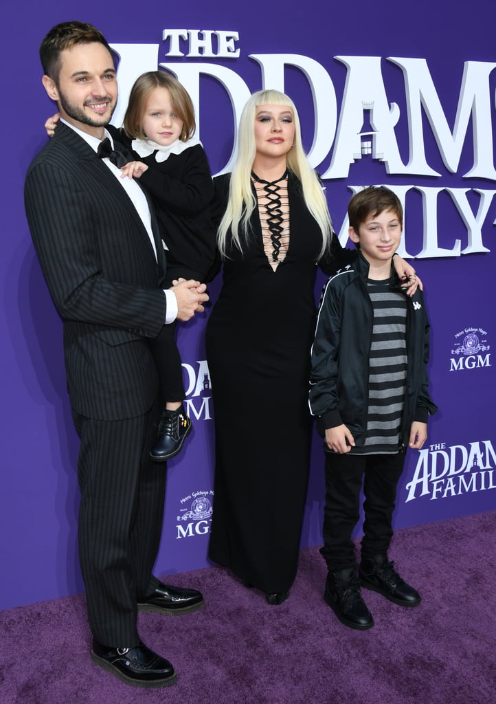 Christina Aguilera and Family at The Addams Family Premiere