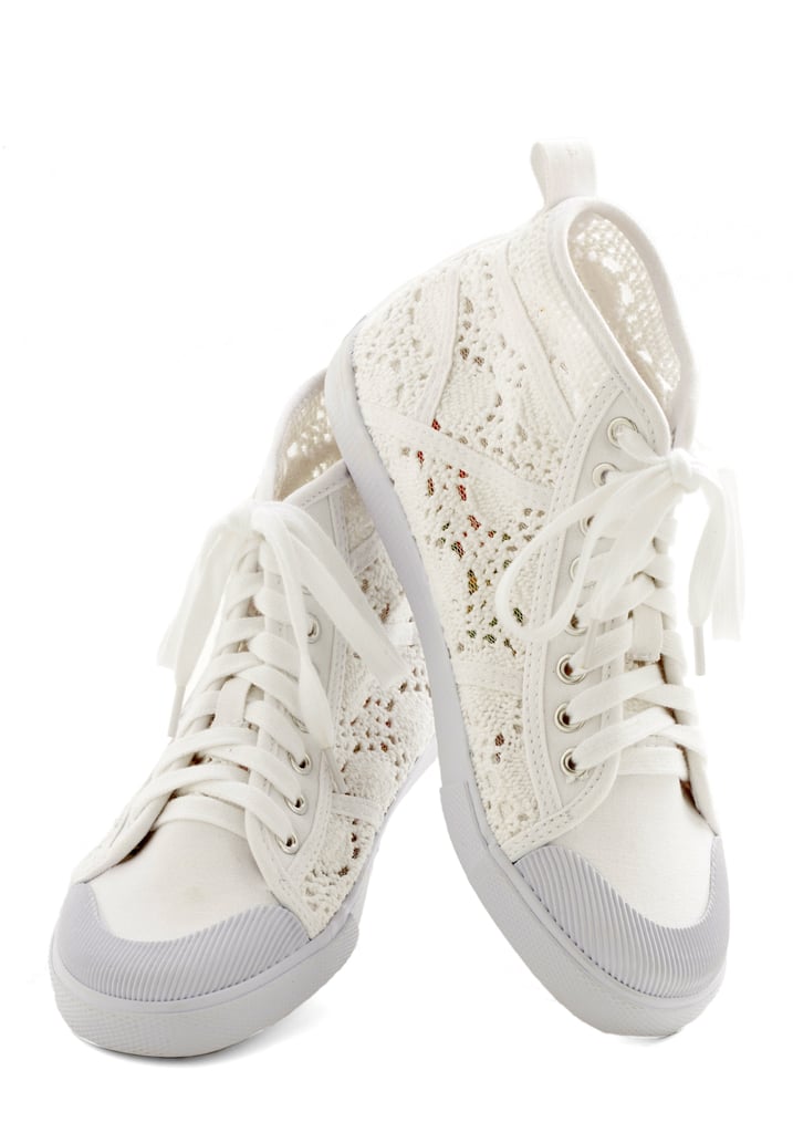 ModCloth Crochet the Word White High-Top Sneakers ($45)