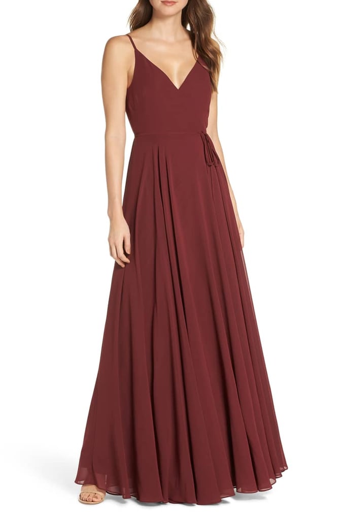 Jenny Yoo James Sleeveless Wrap Chiffon Evening Dress Best Wedding