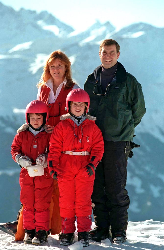 Sarah and Andrew showed unity after their divorce by continuing their family ski trip tradition. Eugenie and Beatrice wore matching snow suits on the slopes in 1997.