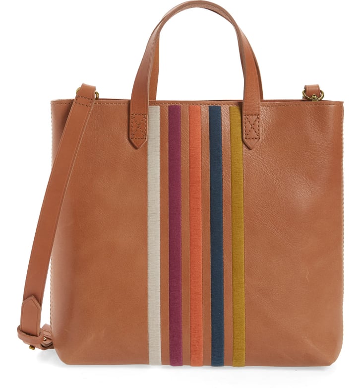 Madewell The Transport Stripe Embroidered Zip Top Crossbody Tote | The Best Nordstrom ...