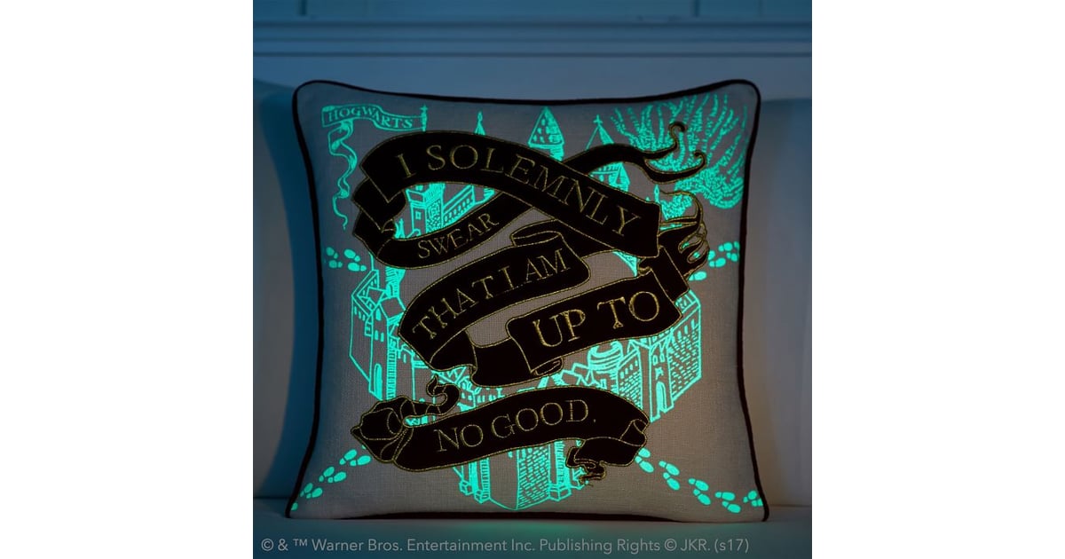 Glow in the Dark Marauder's Map Throw Pillow Cosy Harry Potter Gifts