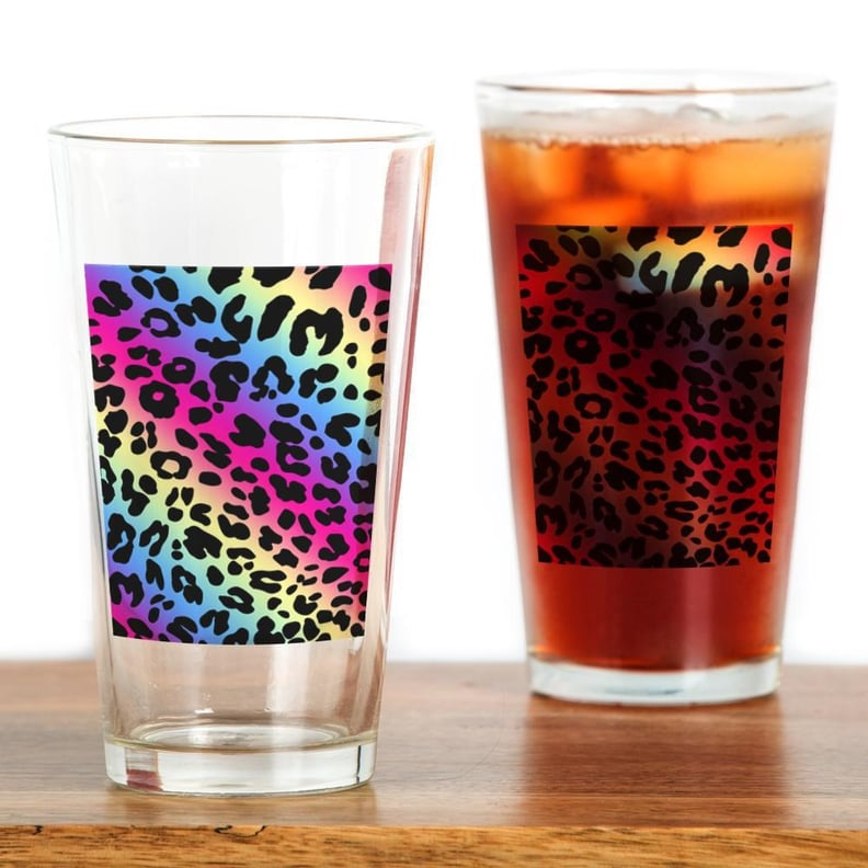 Neon Leopard Print Drinking Glasses