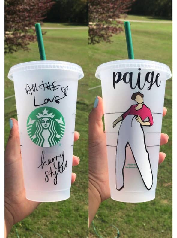Harry Styles cup  Starbucks diy, Personalized starbucks cup