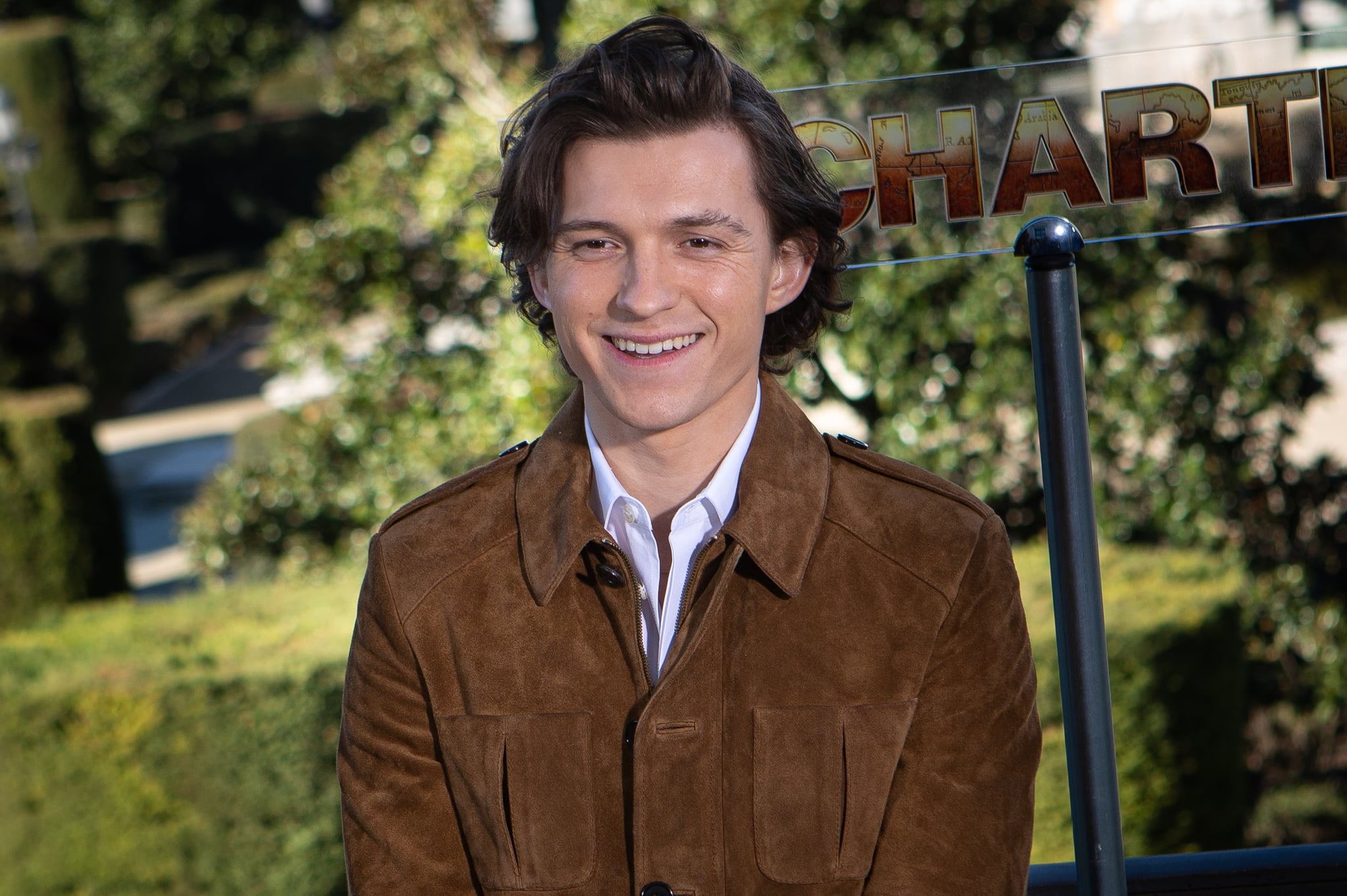 MADRID, SPAIN - FEBRUARY 08: Actor Tom Holland attends 'Uncharted' photocall at the Royal Theater  on February 08, 2022 in Madrid, Spain. (Photo by Pablo Cuadra/WireImage)