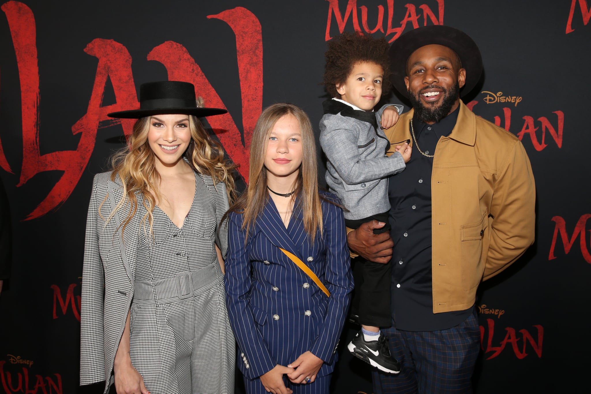 HOLLYWOOD, CALIFORNIA - MARCH 09: (L-R) Allison Holker, Weslie Fowler, Maddox Laurel Boss, and Stephen Boss attend the World Premiere of Disney's 'MULAN' at the Dolby Theatre on March 09, 2020 in Hollywood, California. (Photo by Jesse Grant/Getty Images for Disney)