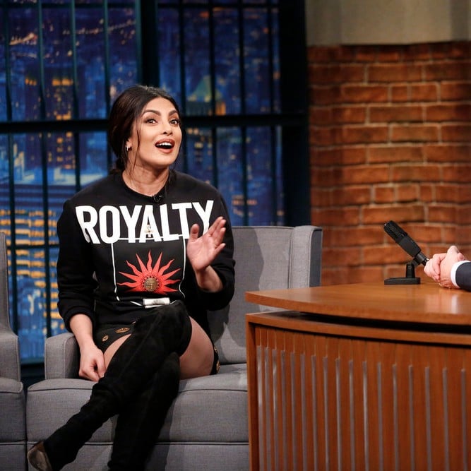 Priyanka Chopra Wearing Fausto Puglisi On Seth Meyers Popsugar Fashion After attaining the international fame with quantico starring as the lead role, she has surely found a place in everyone's heart. priyanka chopra wearing fausto puglisi