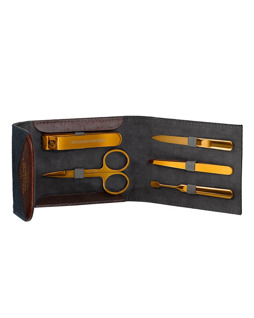 "Keeping your hands looking good isn't just for women getting mani and pedis at the nail salon. If you have any friends who bite their nails, this kit will help keep him (or her) under control."
Gentlemen's Hardware Manicure Kit ($27)