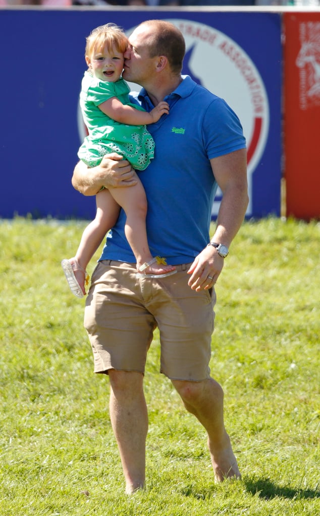 Mia Tindall got a kiss from daddy at the Festival of British Eventing earlier this year.