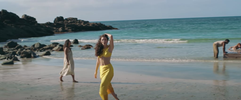 Lorde's Yellow Two-Piece Set in "Solar Power" Music Video