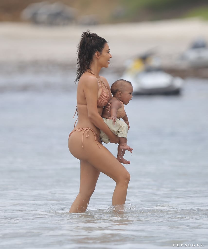 Kim Kardashian With North and Saint West in Mexico 2016