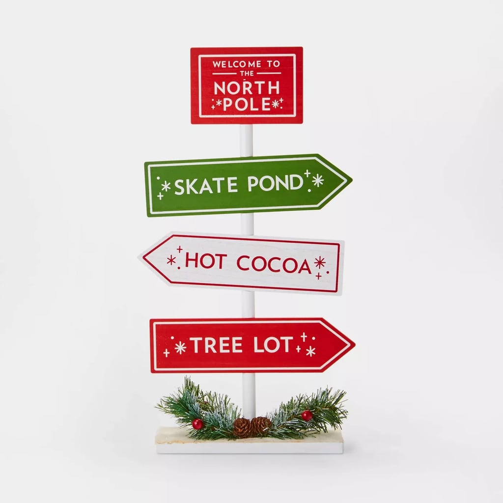 Standing North Pole Tree Lot Sign