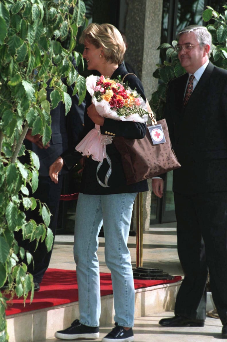 Princess Diana Wearing Her Superga Kicks During a Visit to Angola in 1997