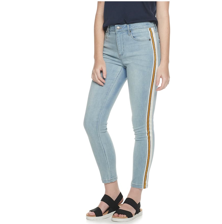 POPSUGAR Side-Stripe High-Waisted Skinny Ankle Jeans