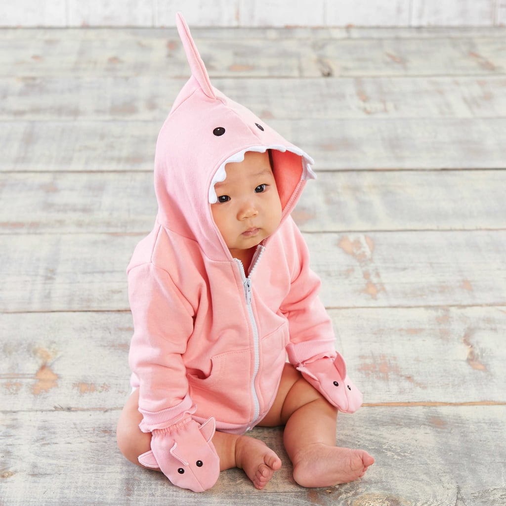 Baby Aspen 2-Piece Shark Happy Hoodie and Mittens Set