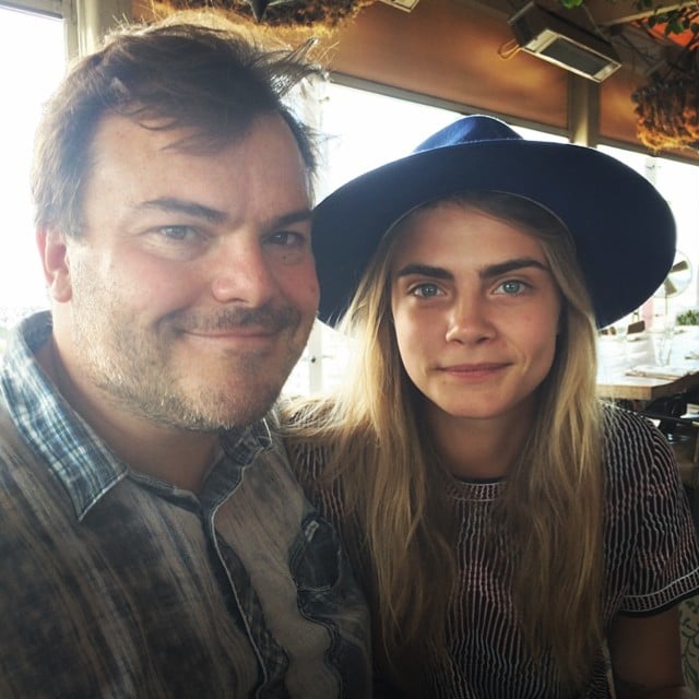 Even famous models have idols, and Cara staged an impromptu photo shoot with hers: Jack Black. 
Source: Instagram user caradelevingne