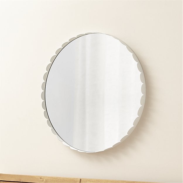 Crate & Barrel Ninna White Round Wall Mirror Best Vanity Mirrors