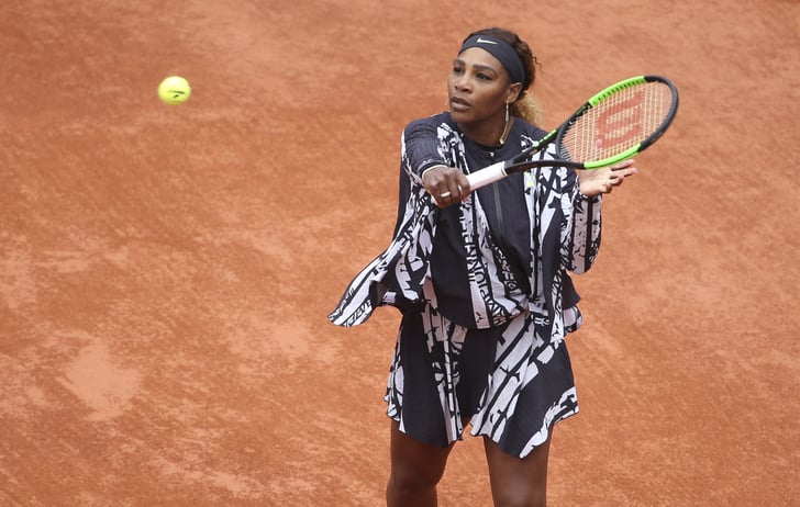 Serena Williams Off White Outfit With Text 2019 French Open