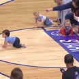 I Truly Held My Breath During This Baby Race in the Middle of an NCAA Basketball Game