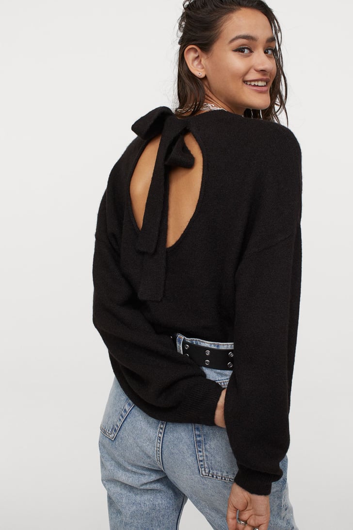 TieDetail Knit Sweater Fashion Gifts For People Who Only Wear Black