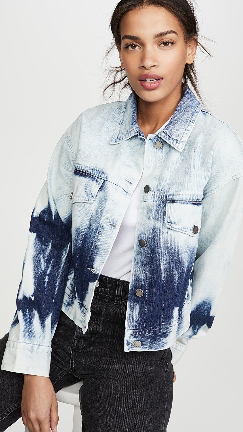 tie dye denim jacket womens