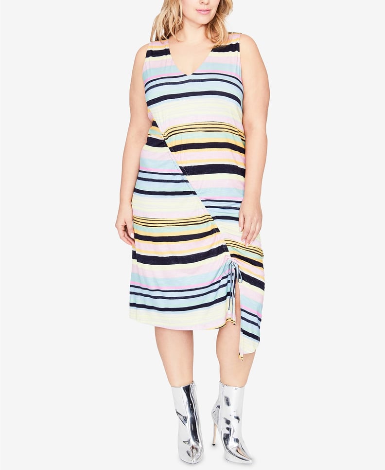 Rachel Rachel Roy Trendy Striped Asymmetrical Midi Dress