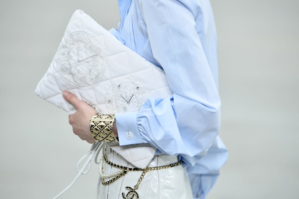 Quilted Clutches Were Embroidered With Time Motifs