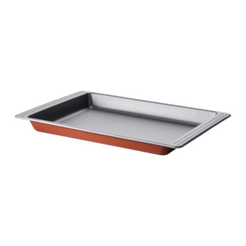 Original Price: $6
If your baking pans are caked with rust and stains, it might be time to invest in new ones, like this 15-by-10-inch nonstick red pan.