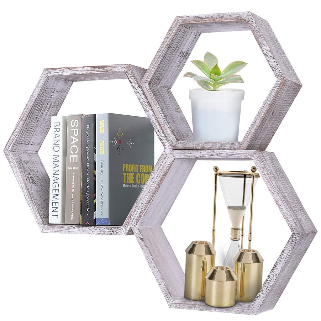 Wall Mounted Hexagonal Floating Shelves