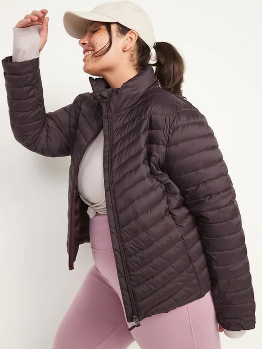 Old Navy Water-Resistant Narrow-Channel Packable Puffer Jacket in Plum Wine