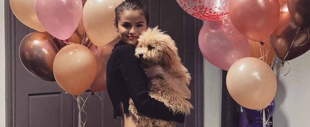 Selena Gomez Celebrated Rare Beauty in Pink Sweat Shorts